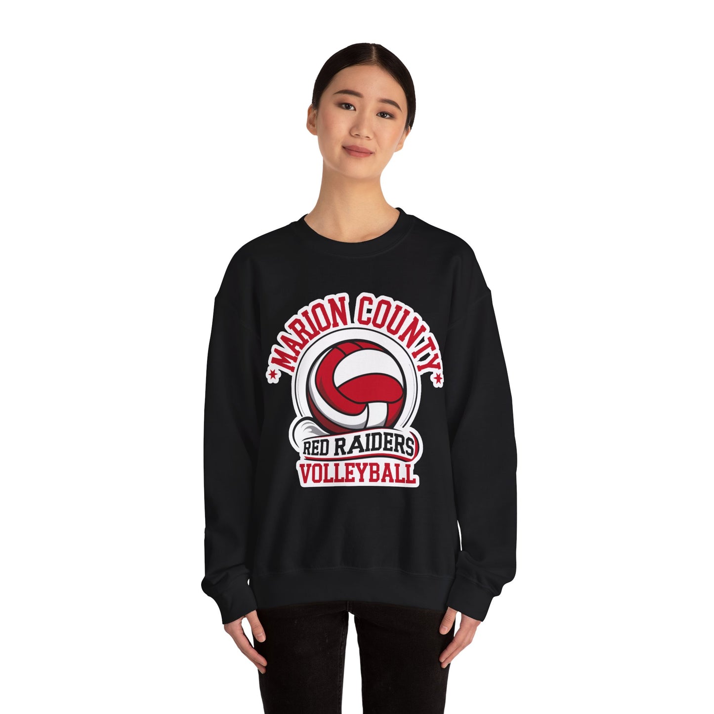 Adult Crewneck Sweatshirt \ Marion County Red Raiders Volleyball \ MCV1