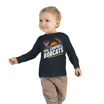 Toddler Long Sleeve Tee \ Phil Campbell Bobcats Basketball \ PCBBK1