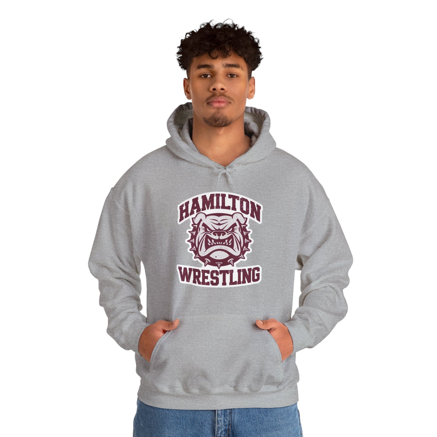Adult Hoodie Sweatshirt \ Hamilton Aggies Wrestling \ HAW2