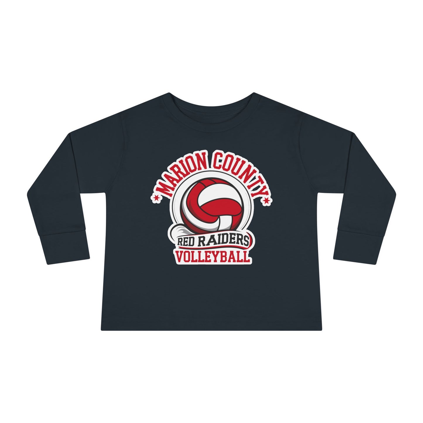 Toddler Long Sleeve Tee \ Marion County Red Raiders Volleyball \ MCV1