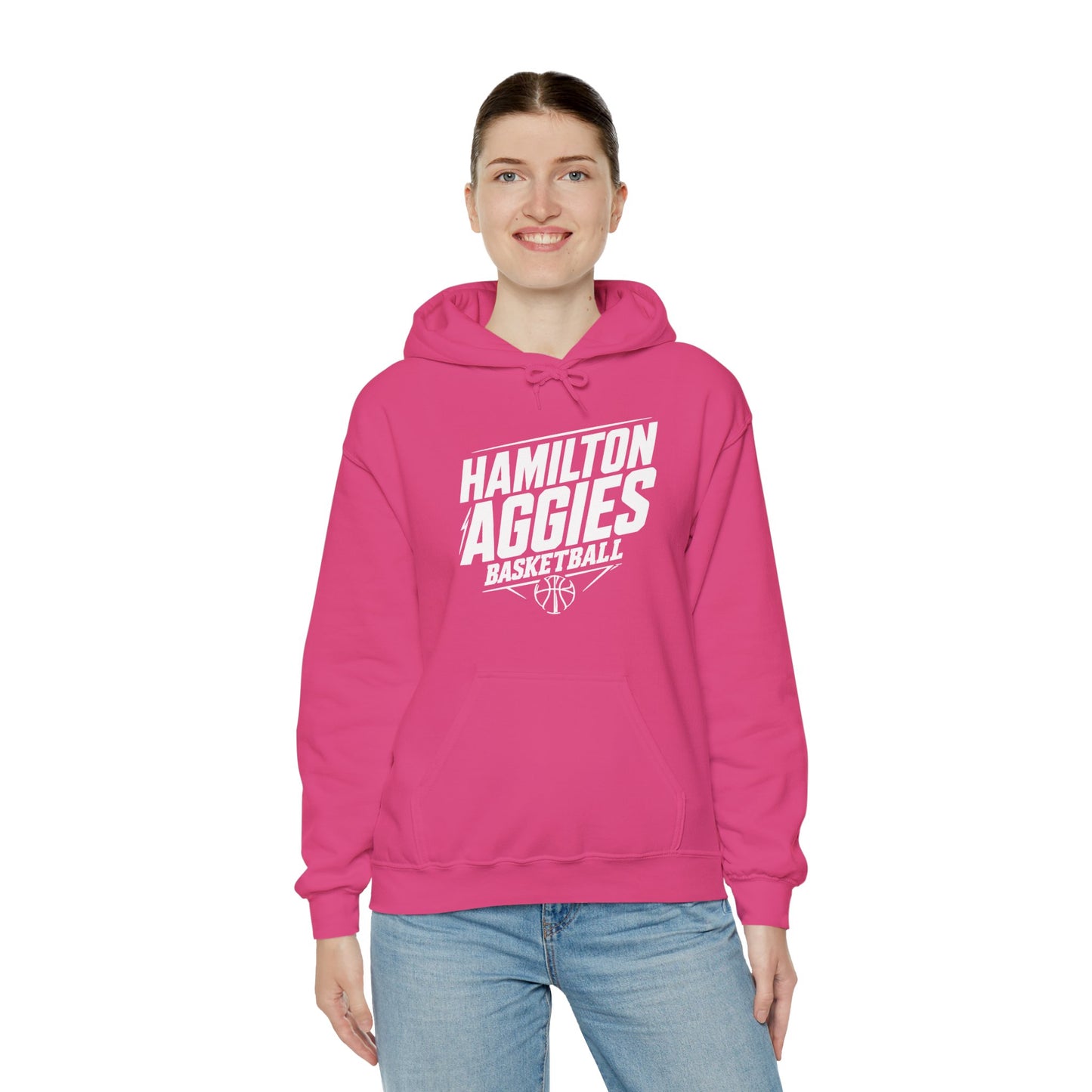 Adult Hoodie Sweatshirt \ Hamilton Aggies Basketball \ HABB2