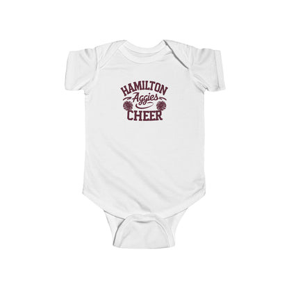 Short Sleeve Baby Bodysuit \ Hamilton Aggies Cheer \ Style HAC2