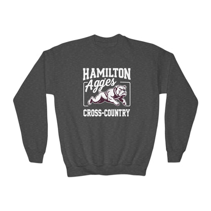 Youth Crewneck Sweatshirt \ Hamilton Aggies Cross-Country \ HCC2