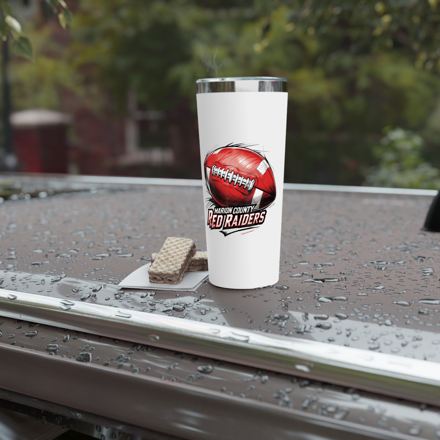 22oz Copper Insulated Tumbler \ Marion County Red Raiders Football \ MCF1