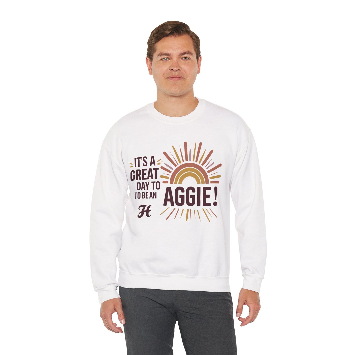 Adult Crewneck Sweatshirt \ It's a Great Day to be an Aggie! \ GDA1