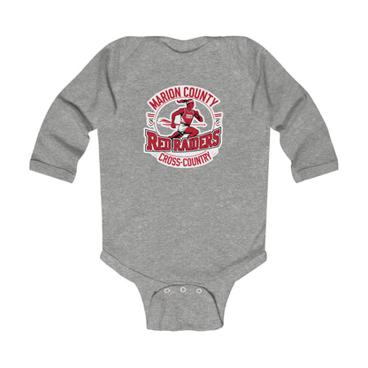 Long Sleeve Baby Bodysuit \ Marion County Red Raiders Cross-Country \ MCCC2
