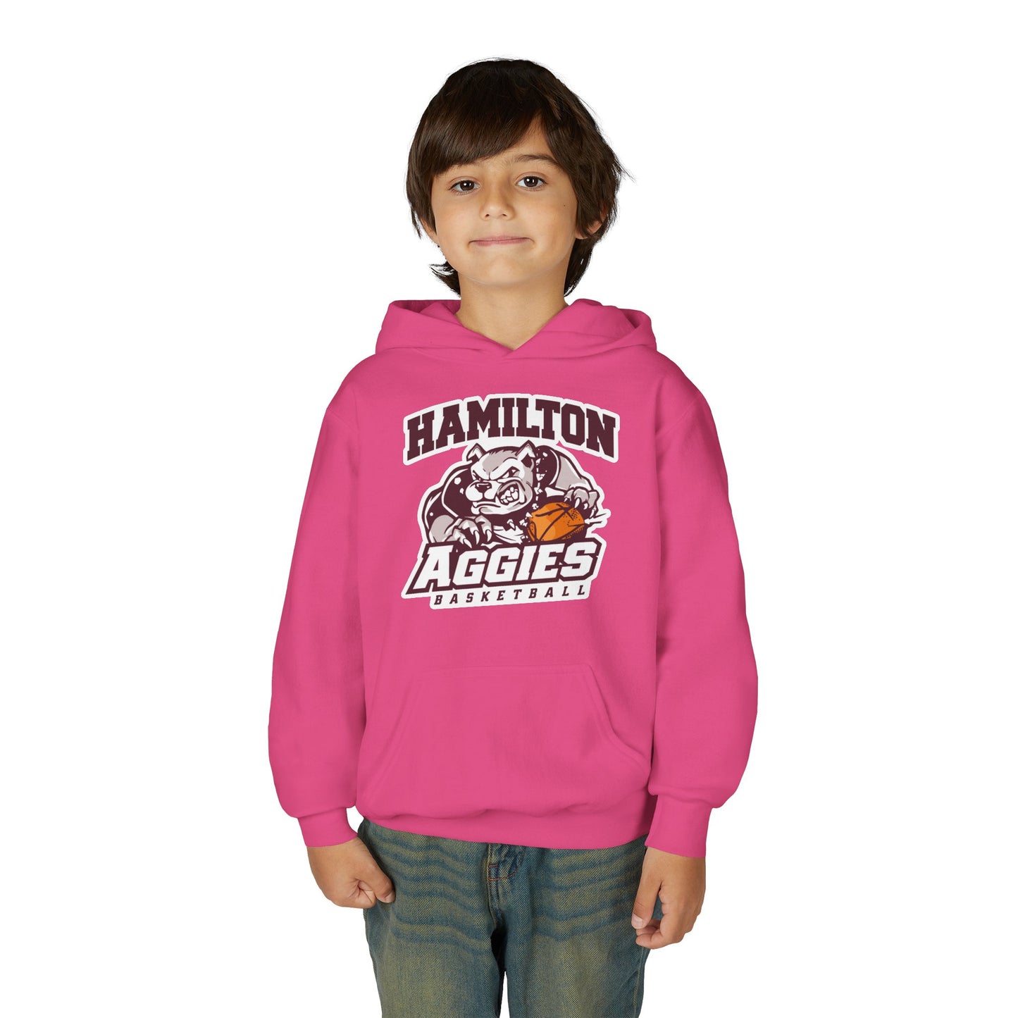 Youth Hoodie Sweatshirt \ Hamilton Aggies Basketball \ HABB1
