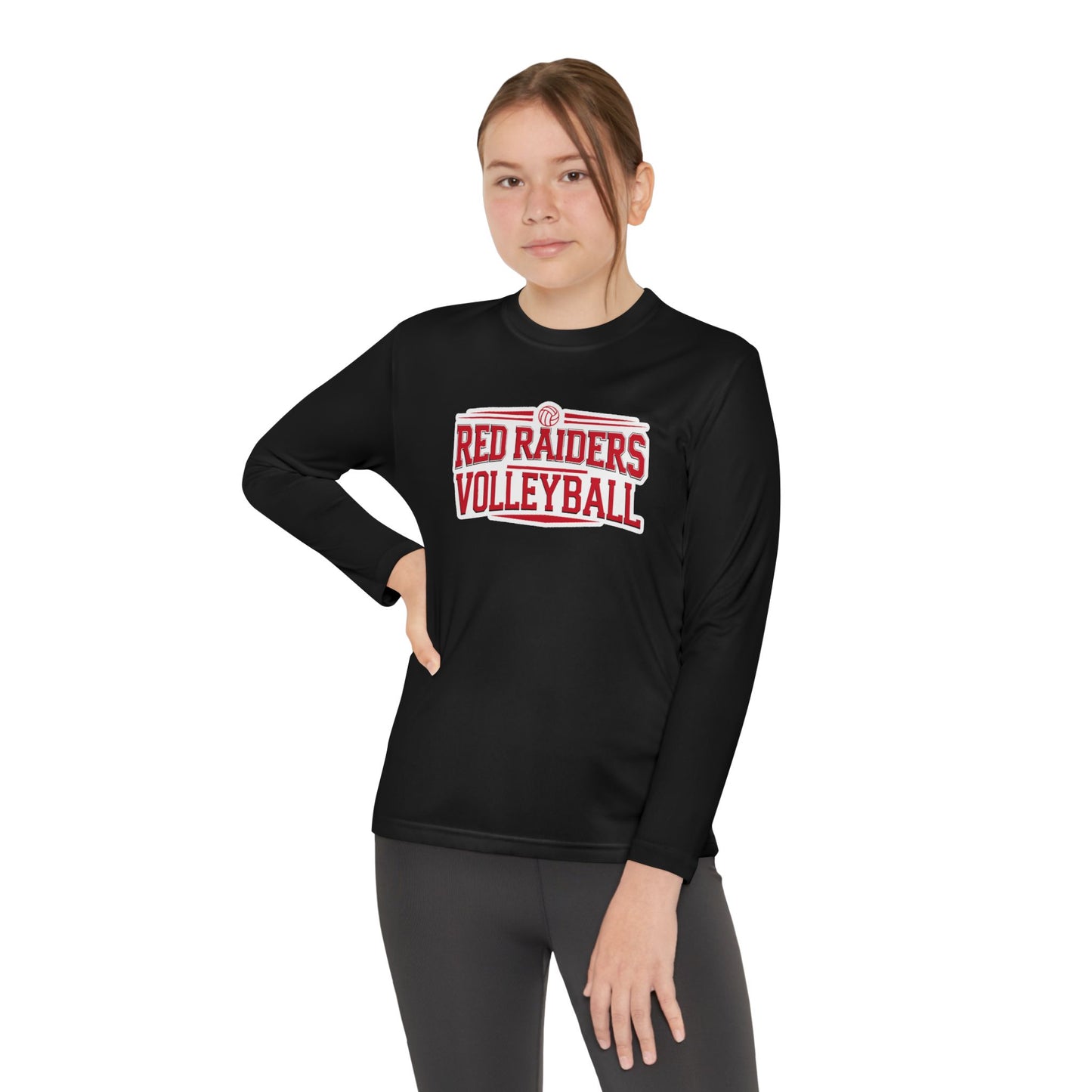 Youth Long Sleeve Tee \ Marion County Red Raiders Volleyball \ MCV2