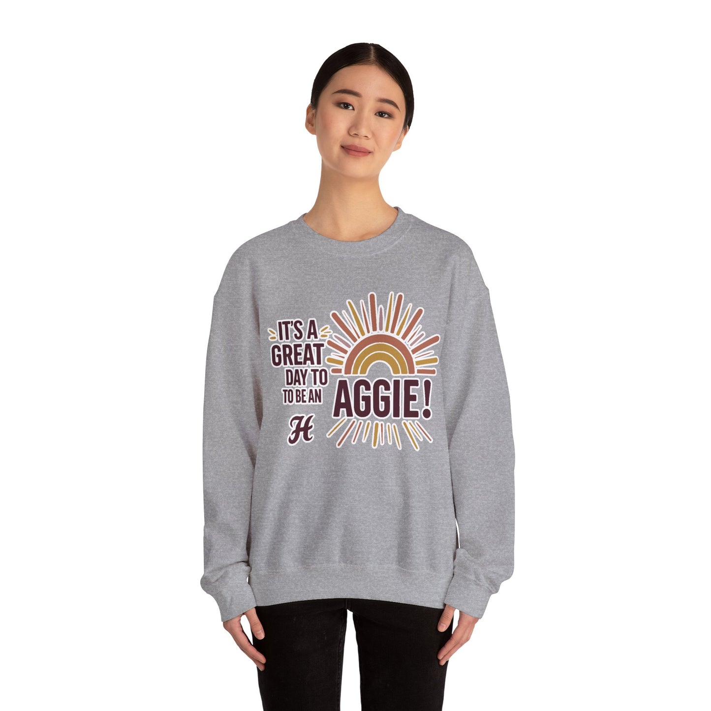 Adult Crewneck Sweatshirt \ It's a Great Day to be an Aggie! \ GDA1