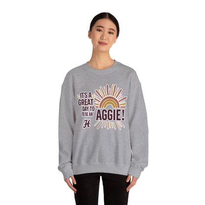 Adult Crewneck Sweatshirt \ It's a Great Day to be an Aggie! \ GDA1