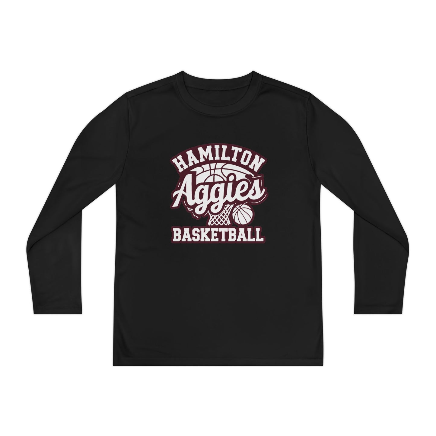 Youth Long Sleeve Tee \ Hamilton Aggies Basketball \ HABBG1