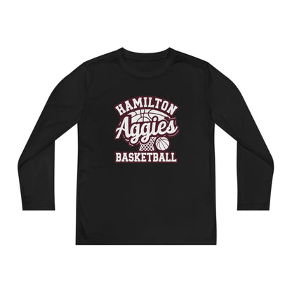 Youth Long Sleeve Tee \ Hamilton Aggies Basketball \ HABBG1