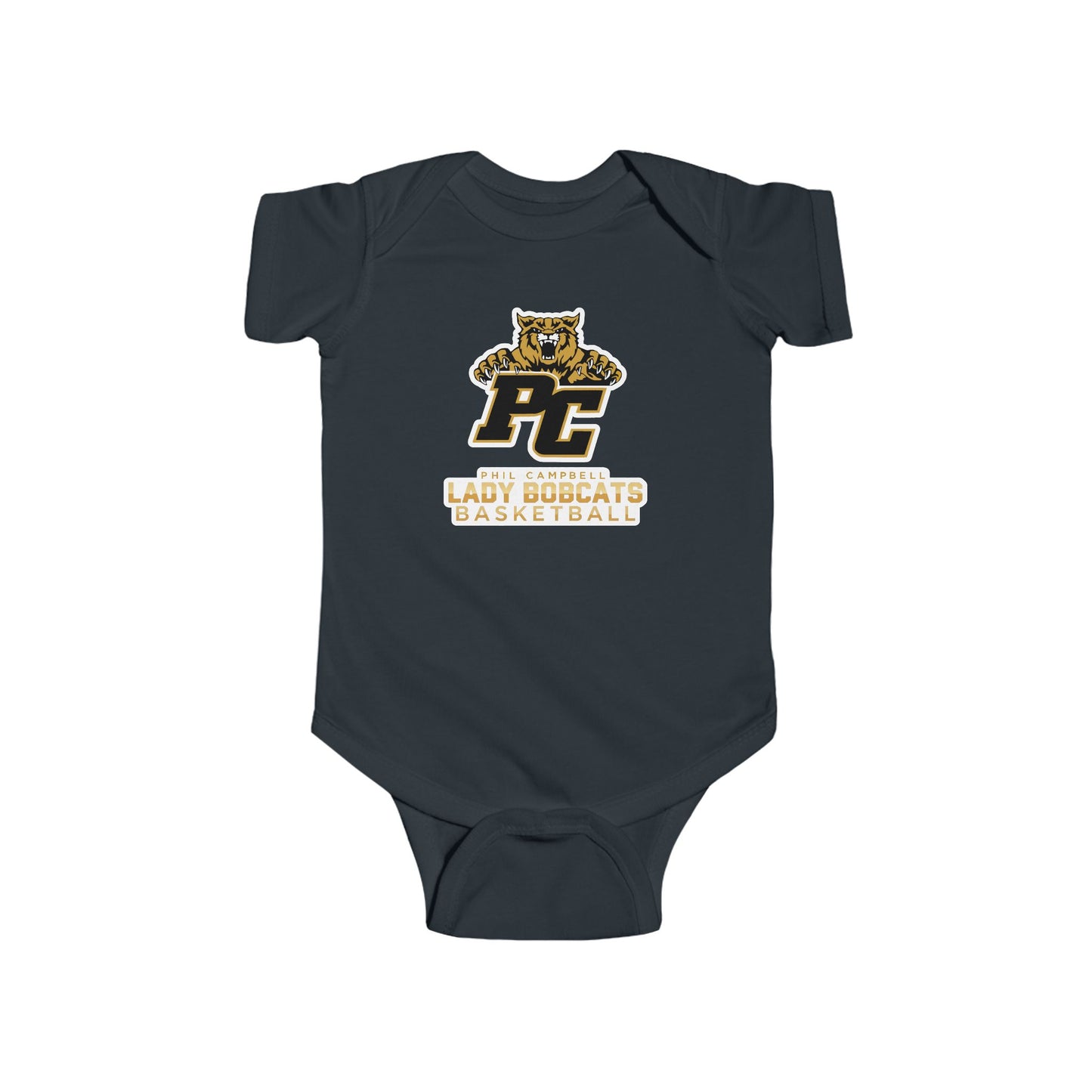 Short Sleeve Baby Bodysuit \ Phil Campbell Bobcats Basketball \ PCBBKG1