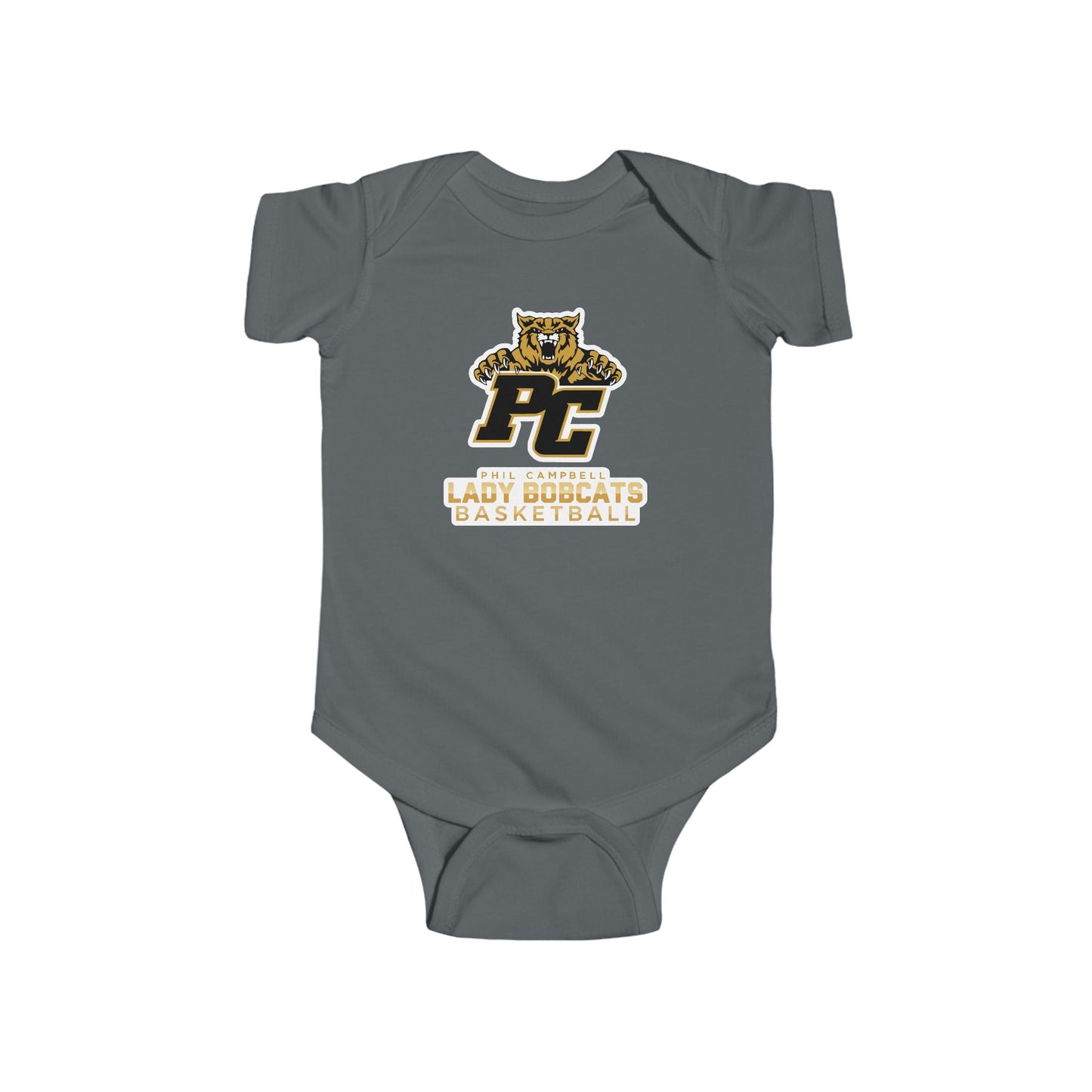 Short Sleeve Baby Bodysuit \ Phil Campbell Bobcats Basketball \ PCBBKG1
