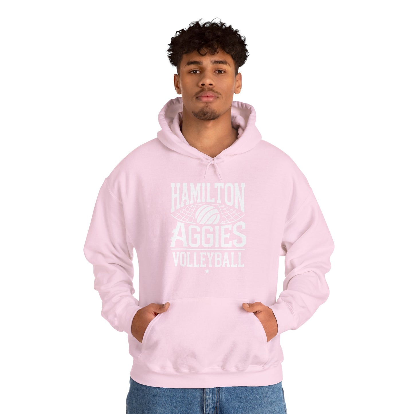 Adult Hoodie Sweatshirt \ Hamilton Aggies Volleyball \ HAV2