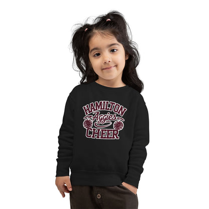 Toddler Crewneck Sweatshirt \ Hamilton Aggies Cheer \ Style HAC2