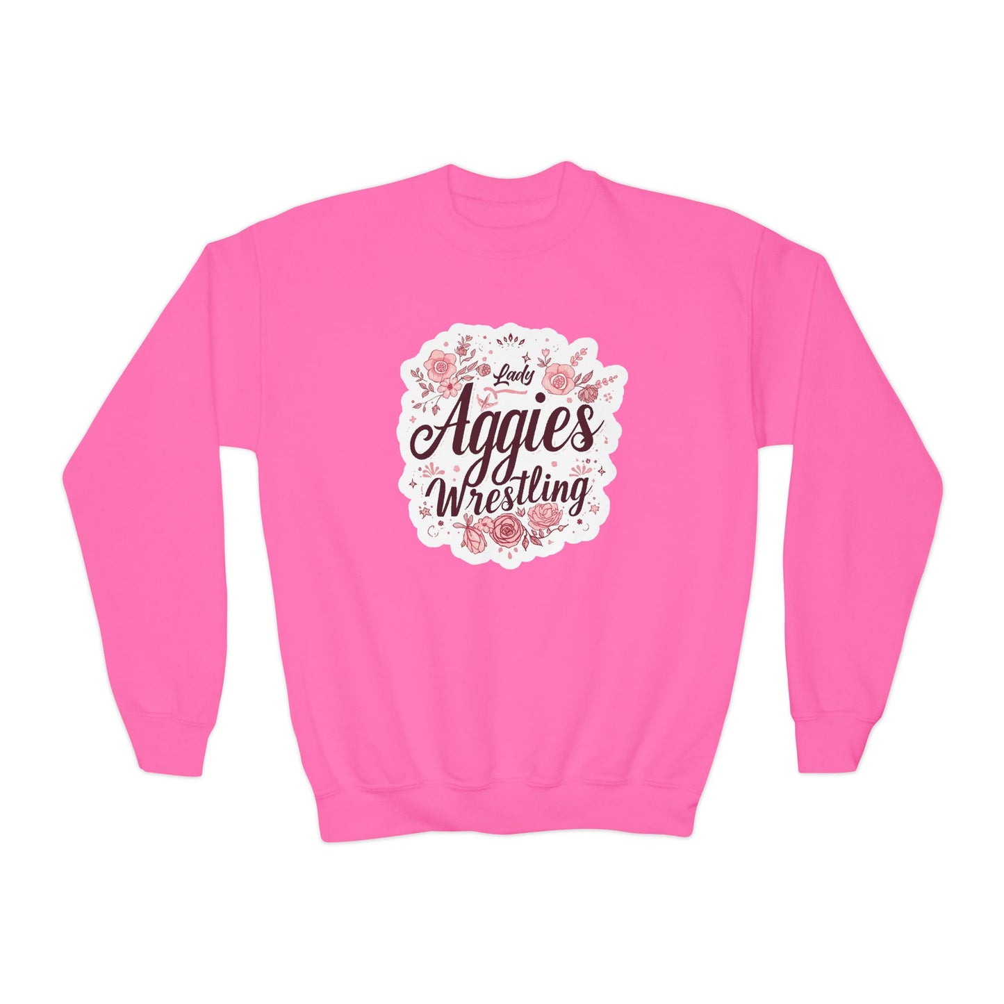 Youth Crewneck Sweatshirt \ Hamilton Aggies Wrestling \ HAWG1