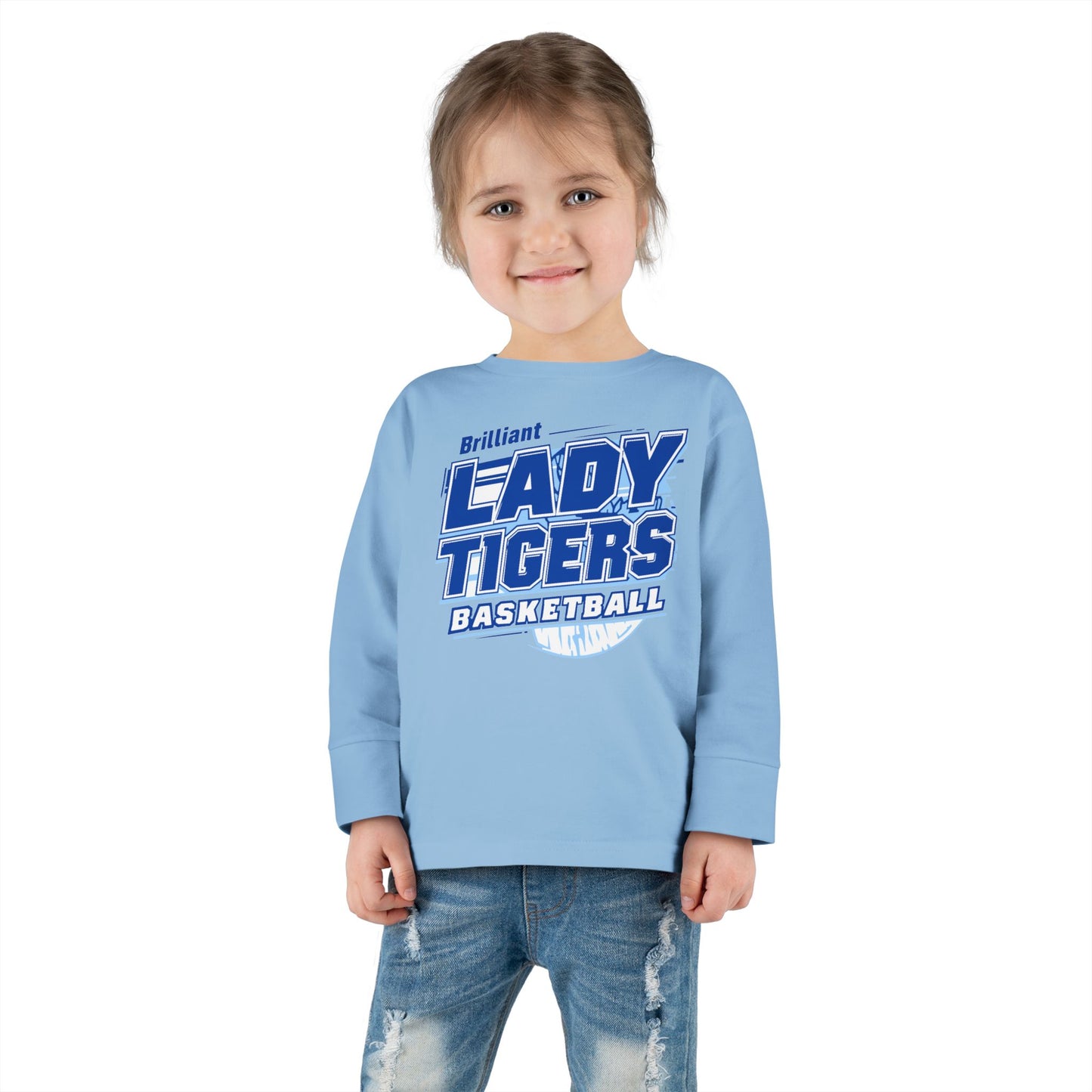 Toddler Long Sleeve Tee \ Brilliant Tigers Basketball \ BTBKG2