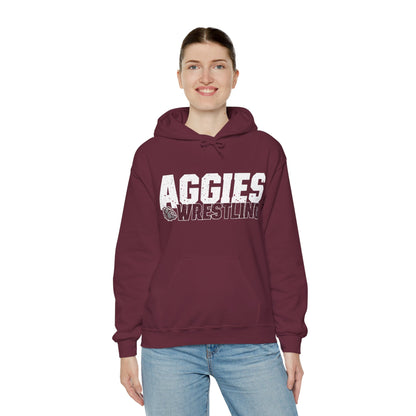 Adult Hoodie Sweatshirt \ Hamilton Aggies Wrestling \ HAW3