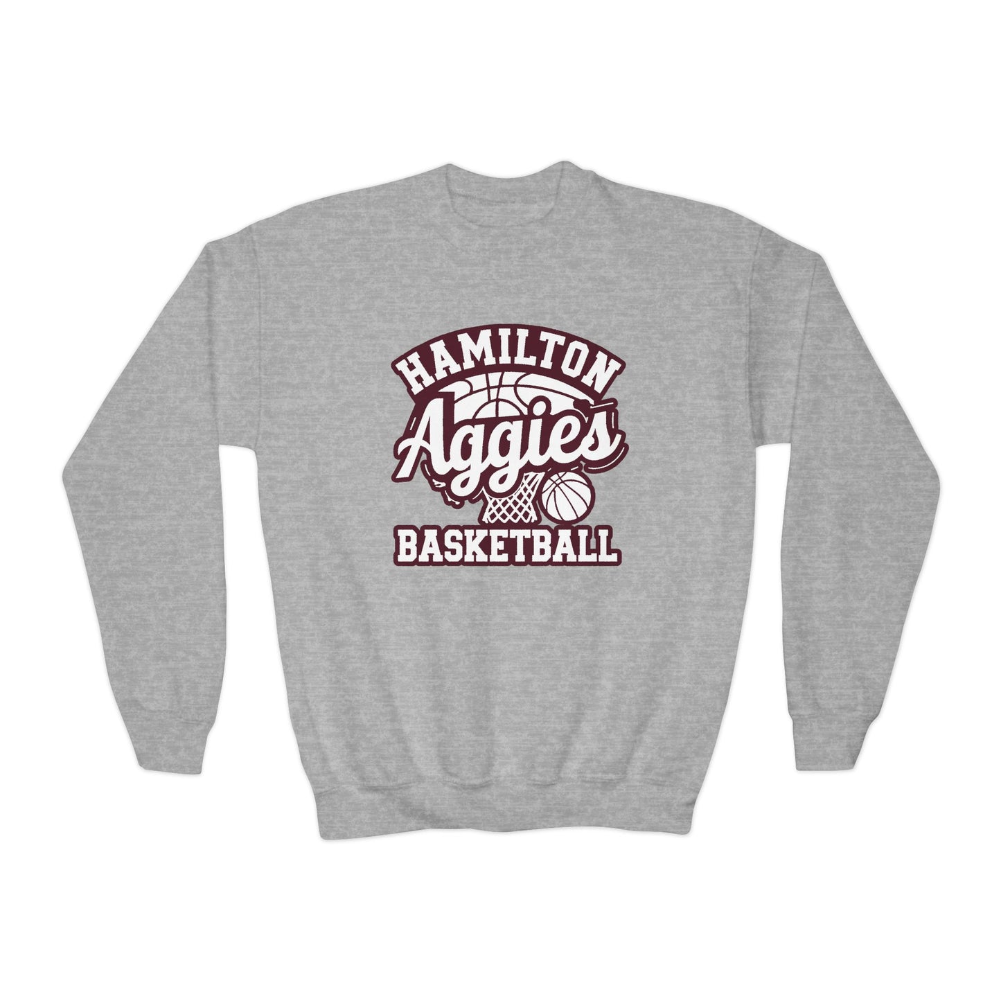 Youth Crewneck Sweatshirt \ Hamilton Aggies Basketball \ HABBG1