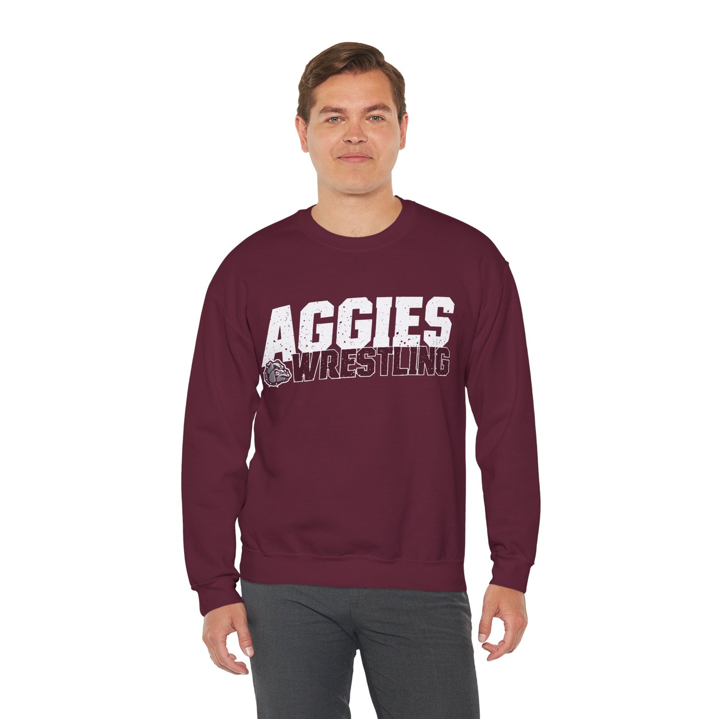 Adult Crewneck Sweatshirt \ Hamilton Aggies Wrestling \ HAW3
