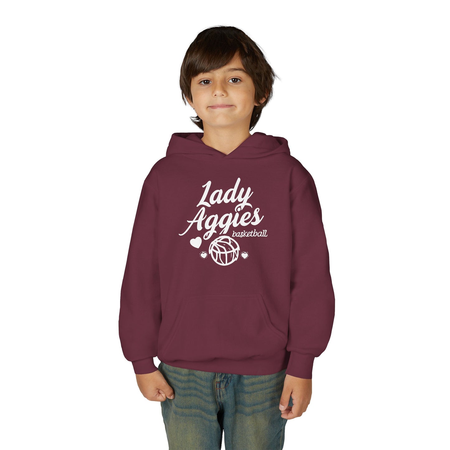 Youth Hoodie Sweatshirt \ Hamilton Aggies Basketball \ HABBG2