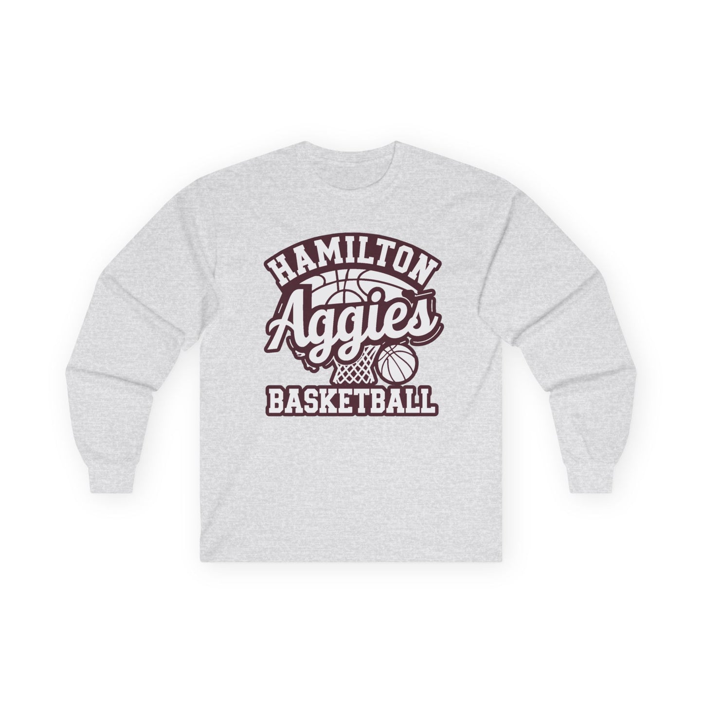 Long Sleeve Tee \ Hamilton Aggies Basketball \ HABBG1