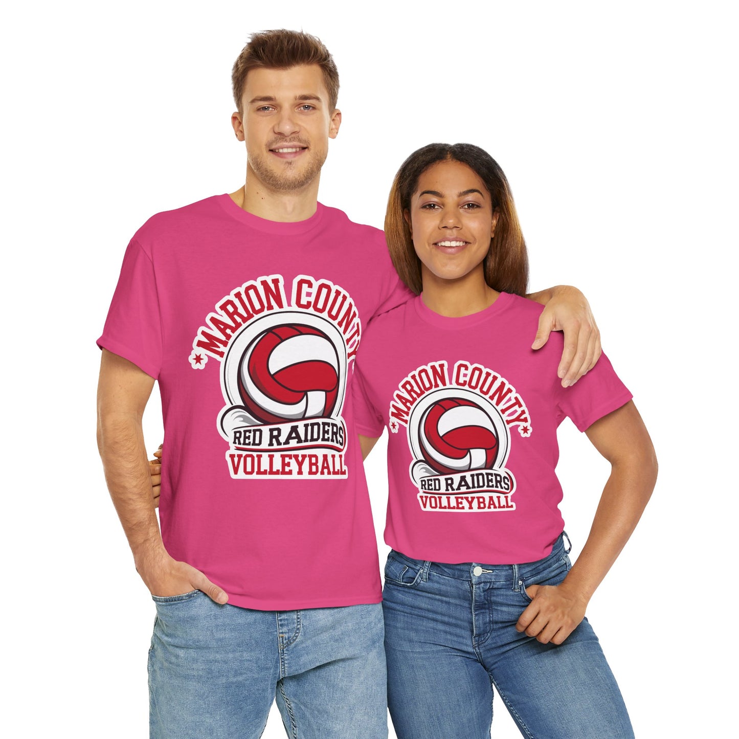 Adult Tee \ Marion County Red Raiders Volleyball \ MCV1
