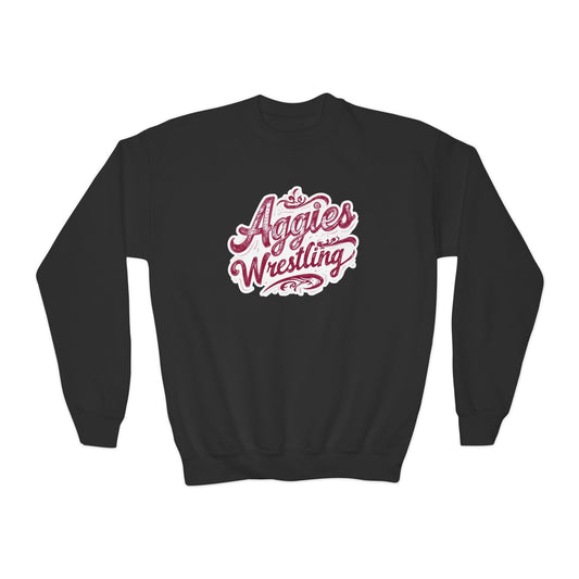 Youth Crewneck Sweatshirt \ Hamilton Aggies Wrestling \ HAWG2
