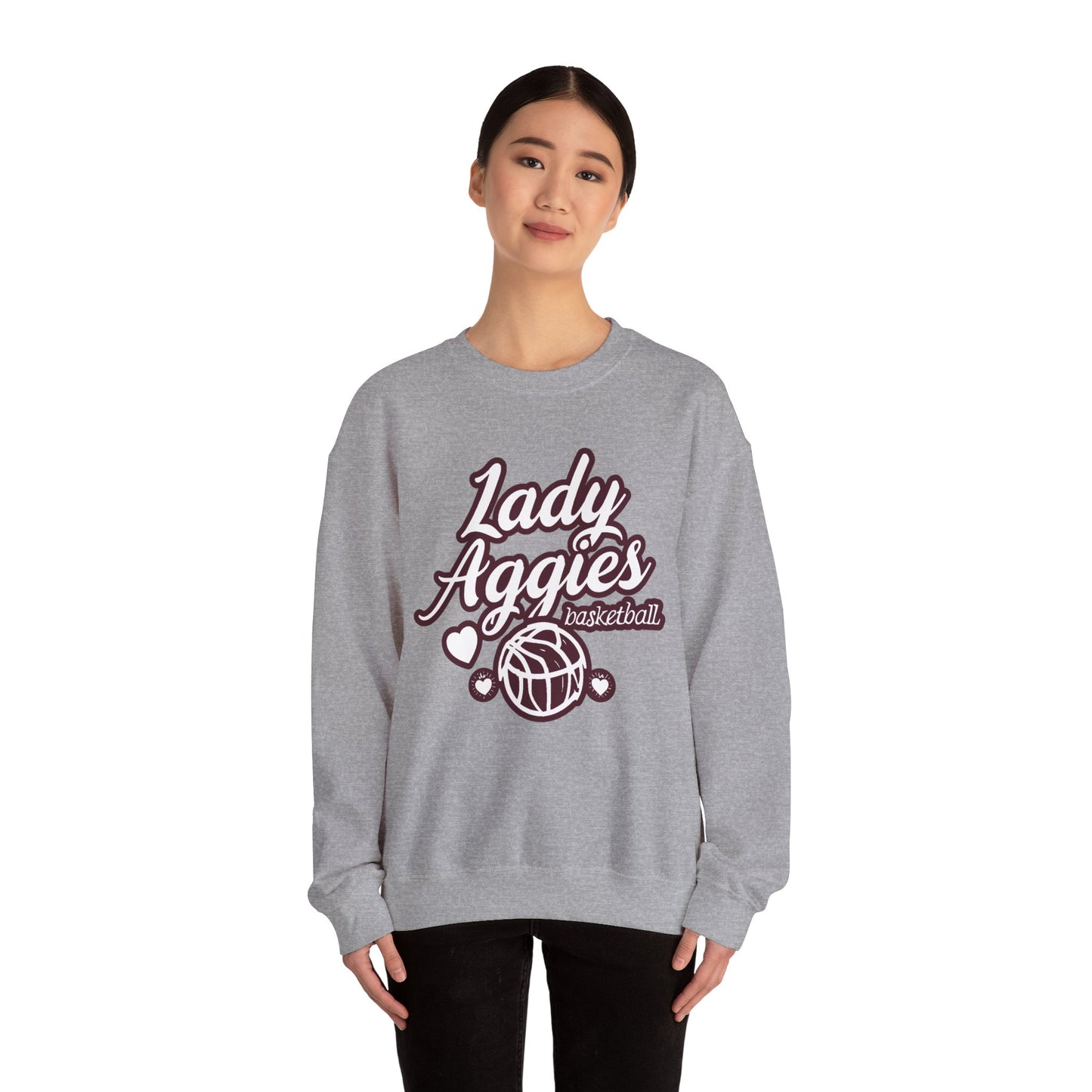Adult Crewneck Sweatshirt \ Hamilton Aggies Basketball \ HABKG2