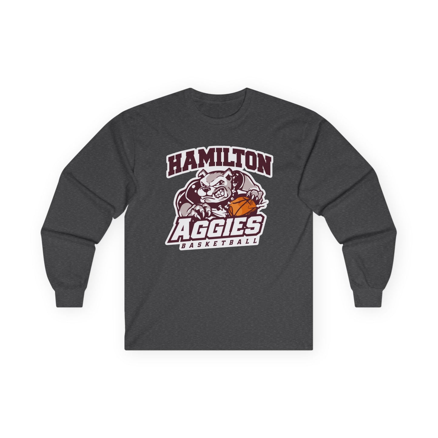 Adult Long Sleeve Tee \ Hamilton Aggies Basketball \ HABB1