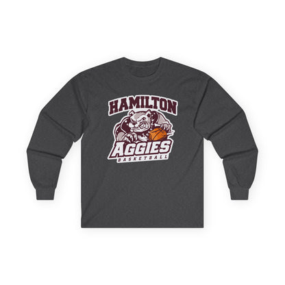 Adult Long Sleeve Tee \ Hamilton Aggies Basketball \ HABB1