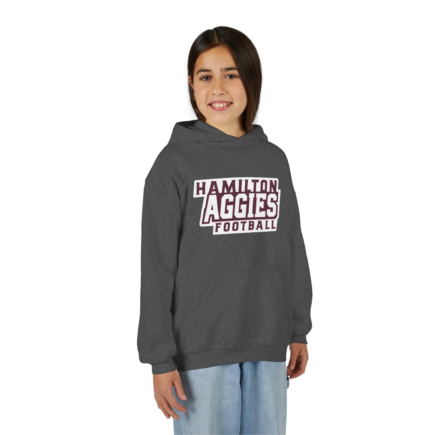 Youth Hoodie Sweatshirt \ Hamilton Aggies Football \ HAF1