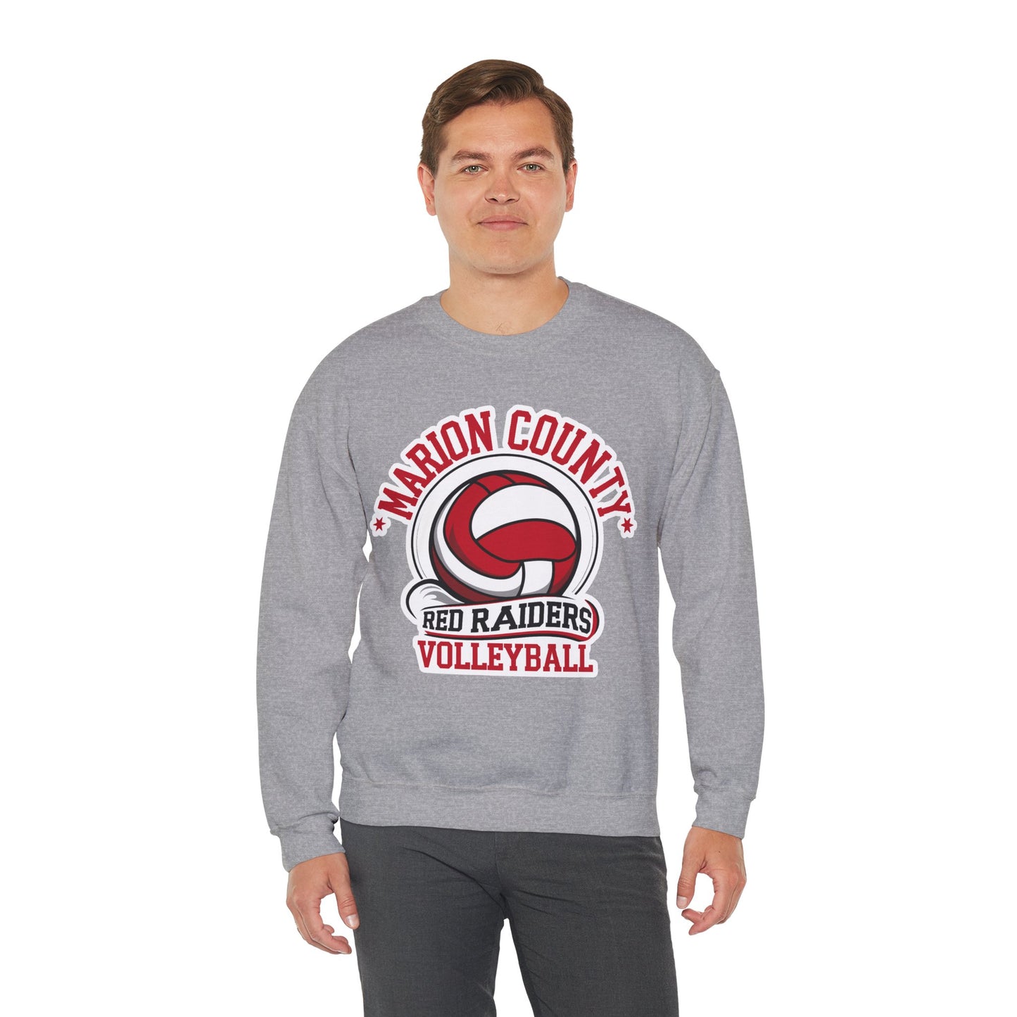 Adult Crewneck Sweatshirt \ Marion County Red Raiders Volleyball \ MCV1