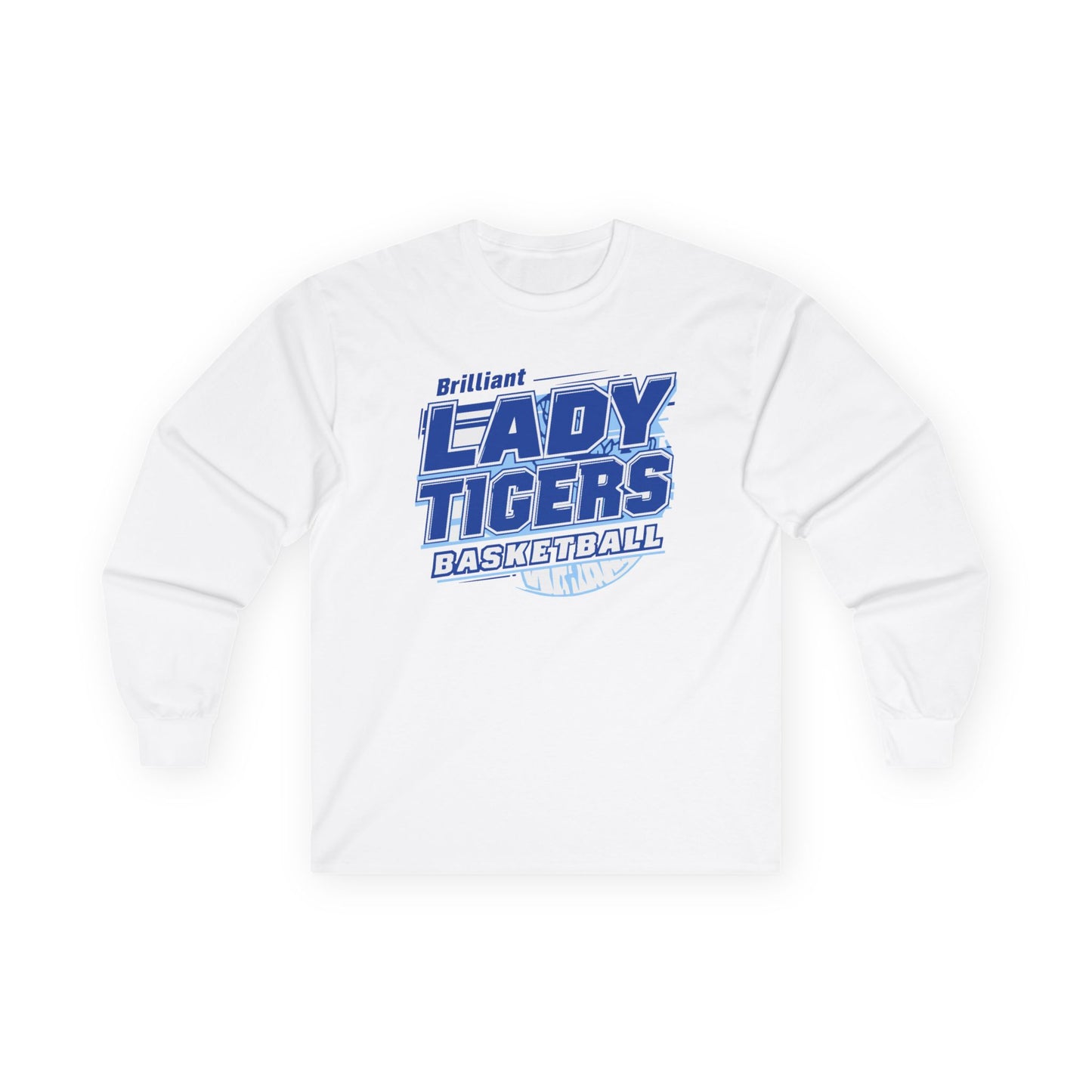 Adult Long Sleeve Tee \ Brilliant Tigers Basketball \ BTBKG2