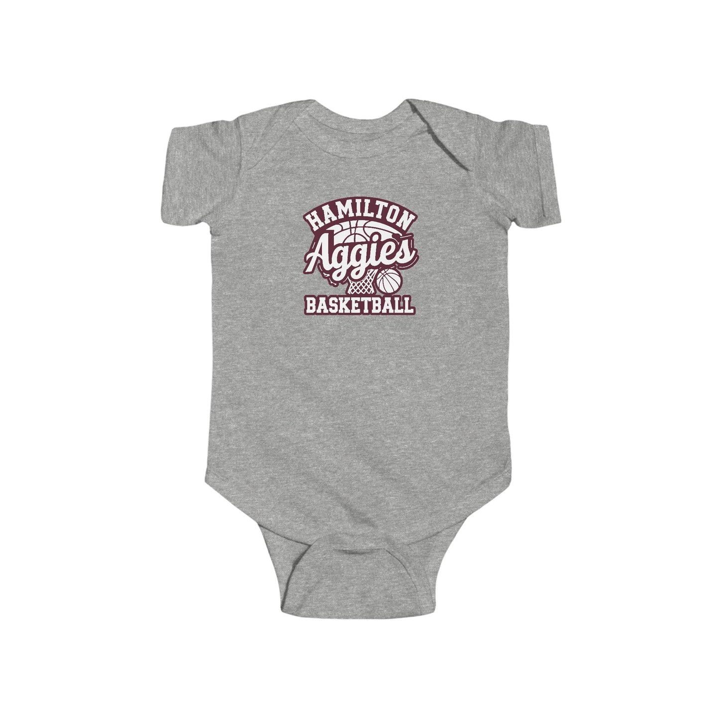 Short Sleeve Baby Bodysuit \ Hamilton Aggies Basketball \ HABBG1