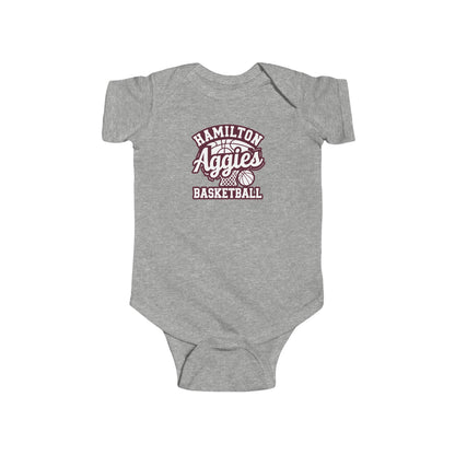 Short Sleeve Baby Bodysuit \ Hamilton Aggies Basketball \ HABBG1