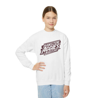 Youth Crewneck Sweatshirt \ Hamilton Aggies Wrestling \ HAW1