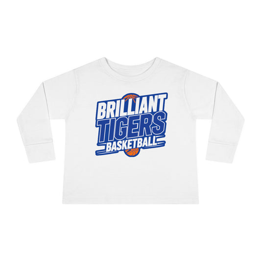 Toddler Long Sleeve Tee \ Brilliant Tigers Basketball \ BTBK1