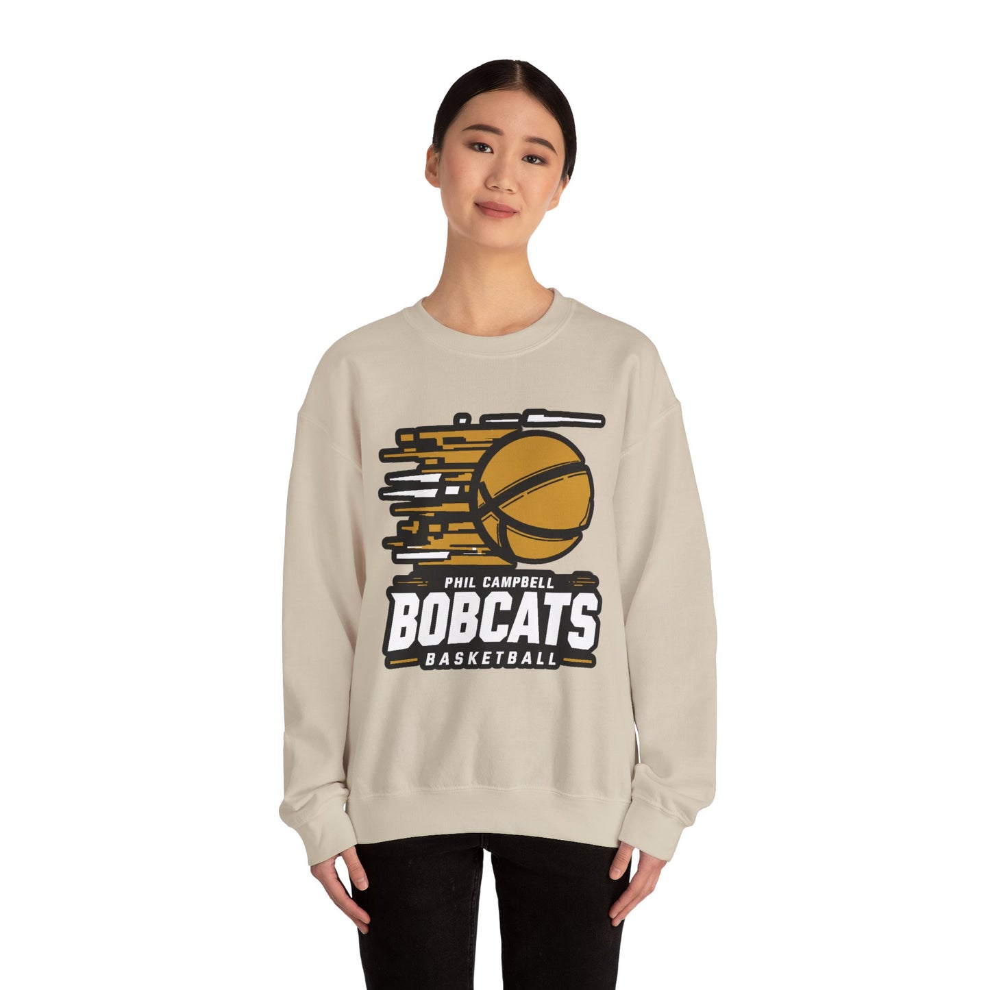 Adult Crewneck Sweatshirt \ Phil Campbell Bobcats Basketball \ PCBBK2