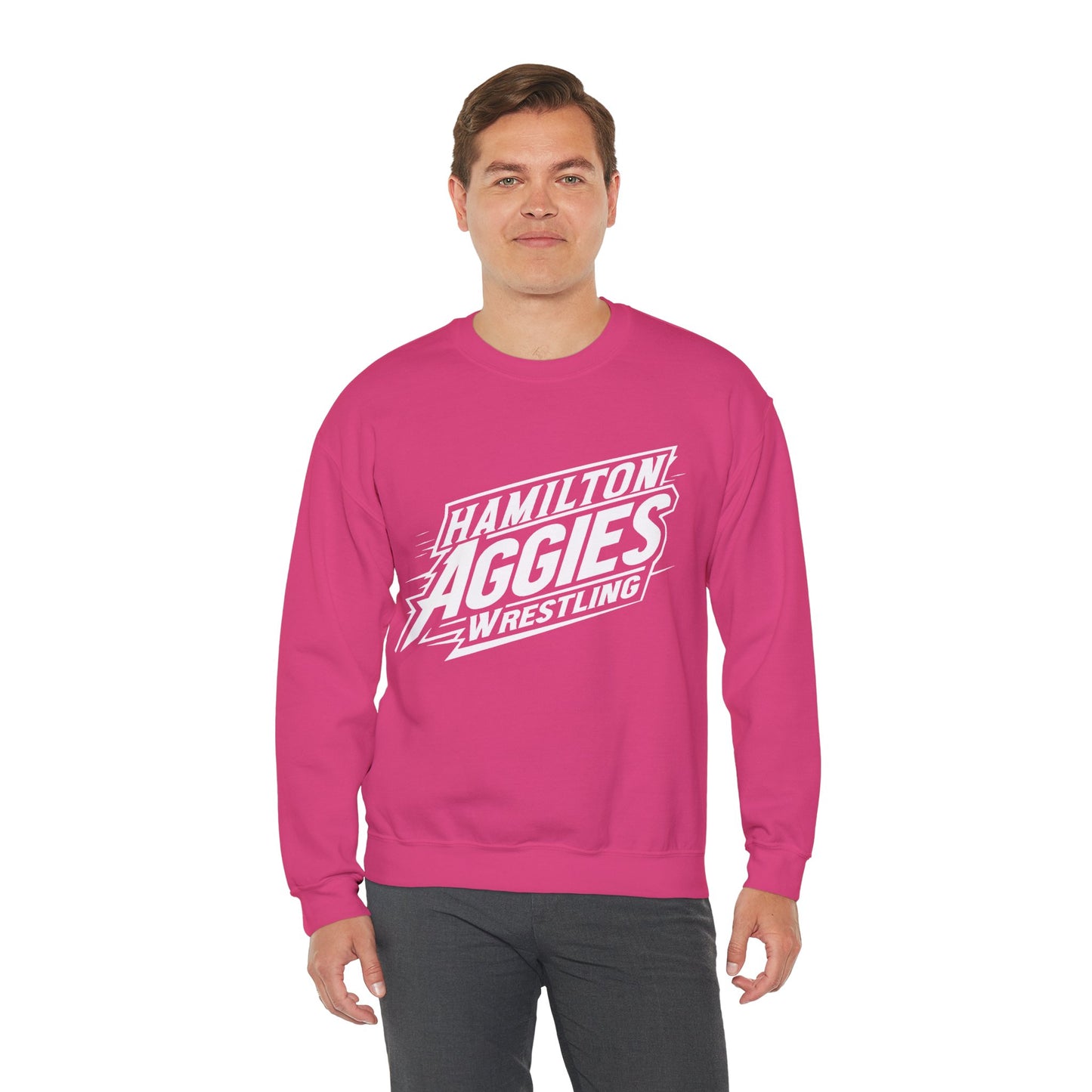 Adult Crewneck Sweatshirt \ Hamilton Aggies Wrestling \ HAW1