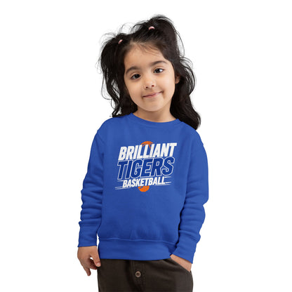 Toddler Crewneck Sweatshirt \ Brilliant Tigers Basketball \ BTBK1