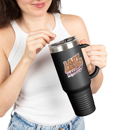 40oz Insulated Tumbler \ Hamilton Aggies Wrestling \ HAWG3