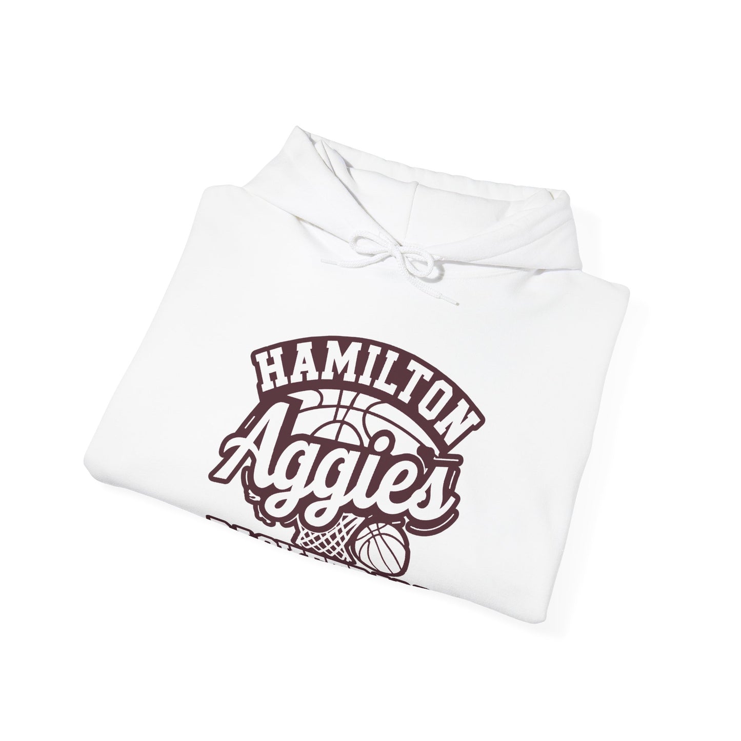Adult Hoodie Sweatshirt \ Hamilton Aggies Basketball \ HABBG1
