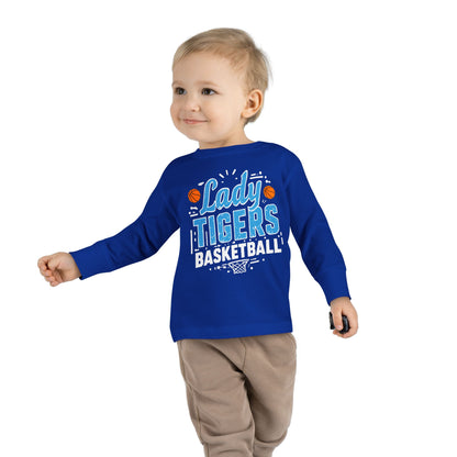 Toddler Long Sleeve Tee \ Brilliant Tigers Basketball \ BTBKG1