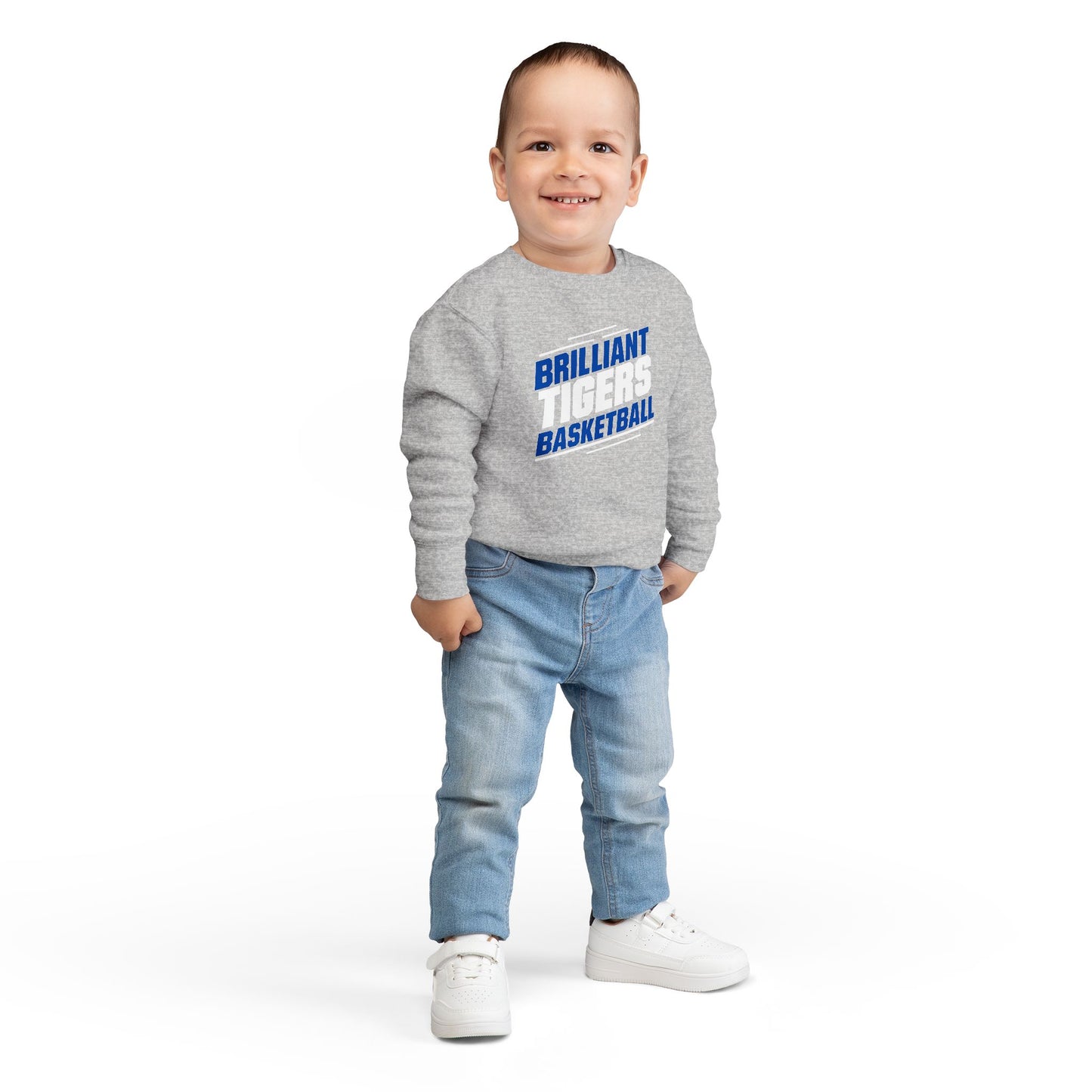 Toddler Crewneck Sweatshirt \ Brilliant Tigers Basketball \ BTBK2