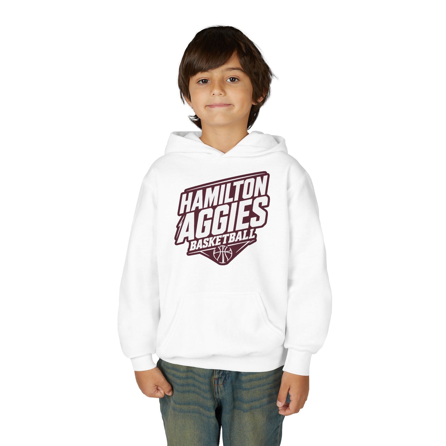 Youth Hoodie Sweatshirt \ Hamilton Aggies Basketball \ HABB2