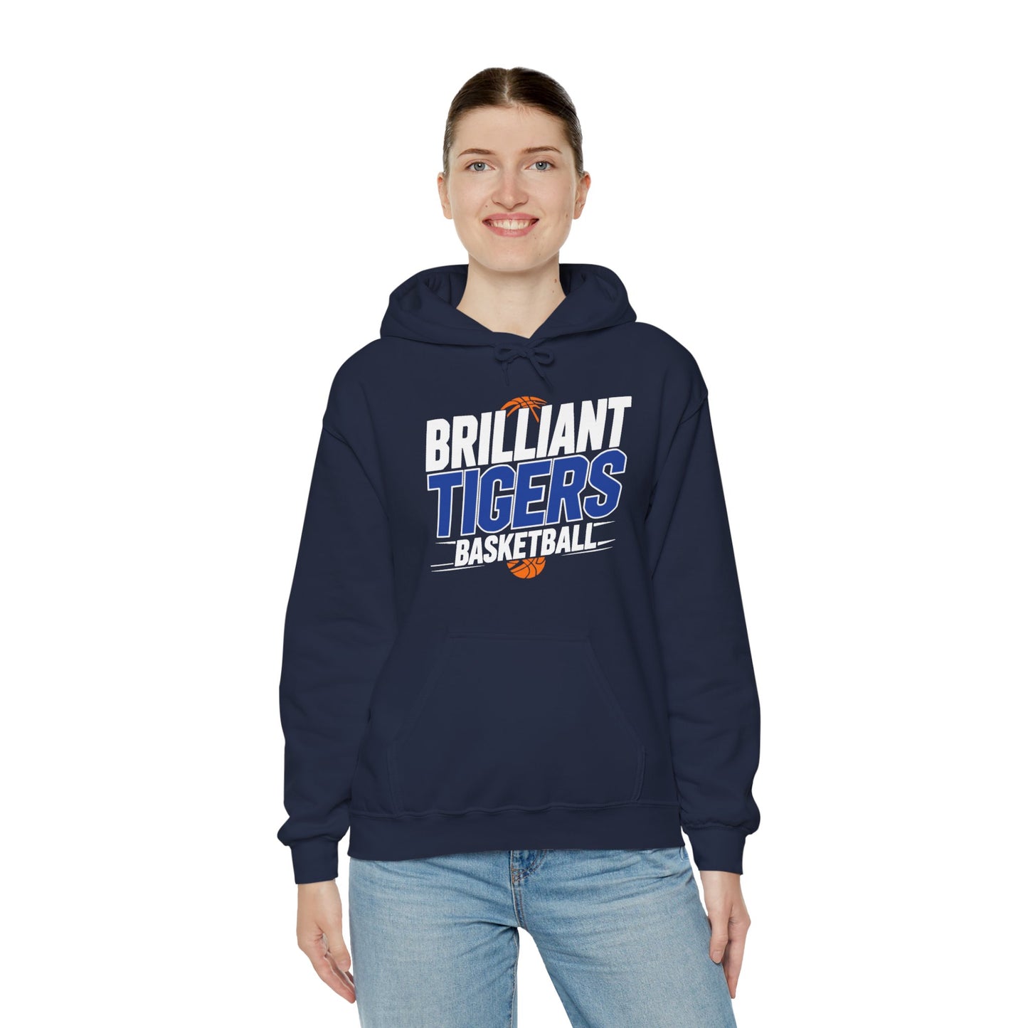 Adult Hoodie Sweatshirt \ Brilliant Tigers Basketball \ BTBK1