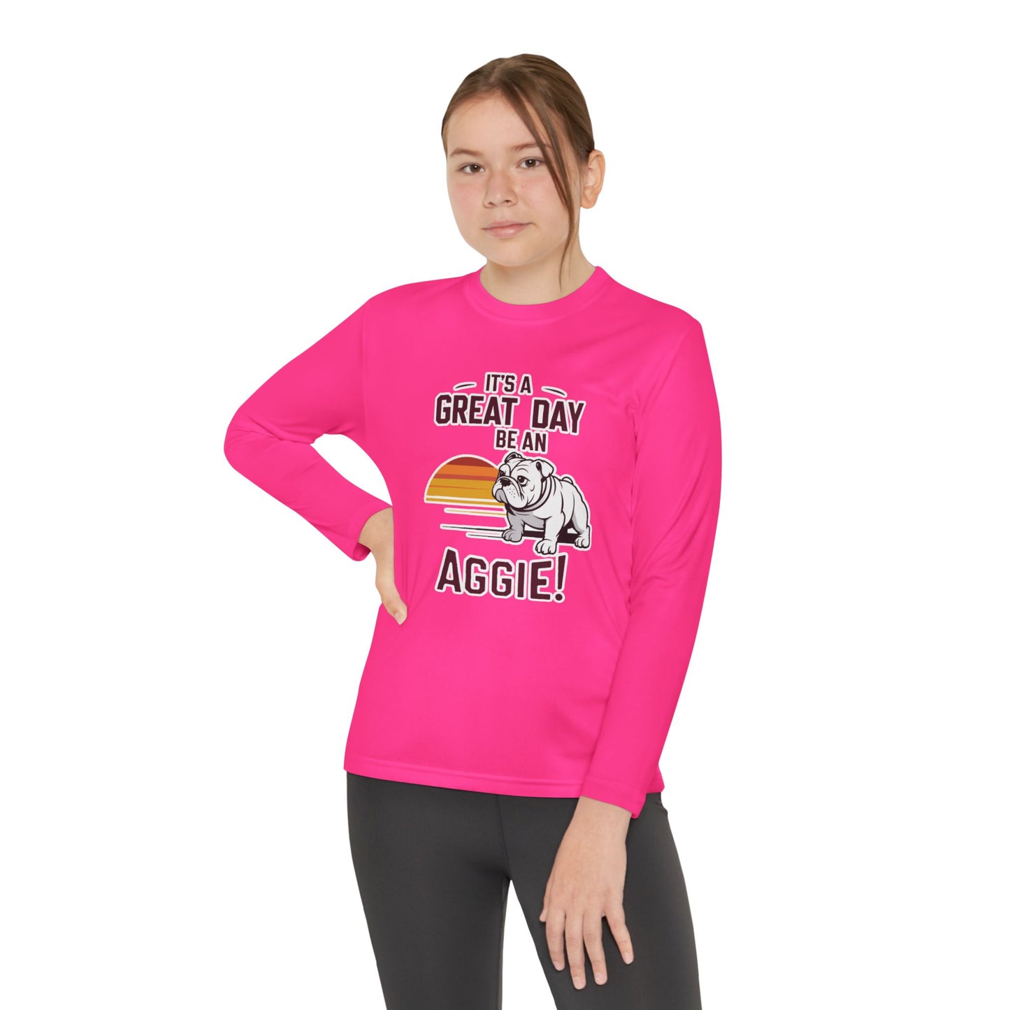 Youth Long Sleeve Tee \ It's a Great Day to be an Aggie! \ GDA3