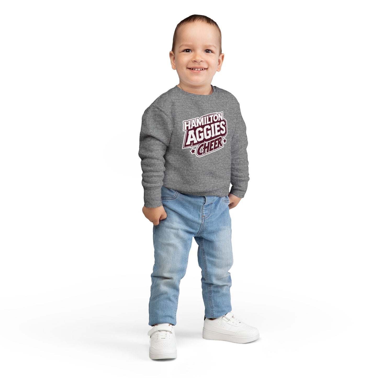 Toddler Crewneck Sweatshirt \ Hamilton Aggies Cheer \ HAC1